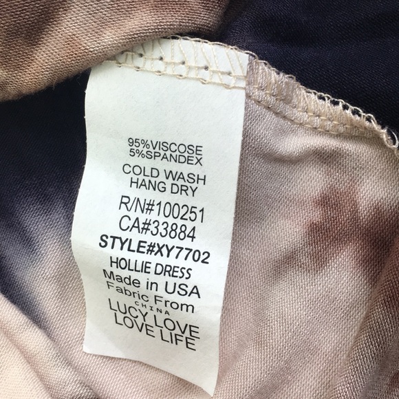 Lucy Love Knit Top S Oversized Tie Dye Navy Tan *Q - Picture 7 of 8